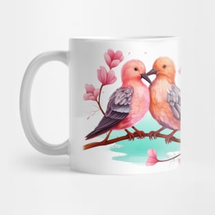 Valentine Kissing Northern Shoveler Bird Couple Mug